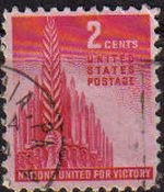 z vendido USA 1943 Scott 907 Sello Naciones Unidas por la Victoria usado